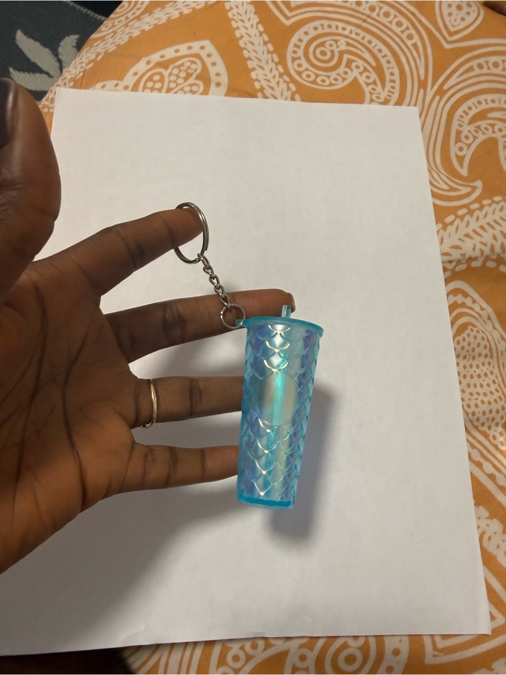 Blue Iridescent Cup Keychain Phone Accessory - Picture 2 of 3
